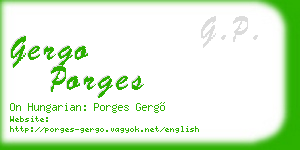 gergo porges business card